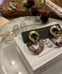 𝒩𝑜.22 ゴールドブラウン チェーンピアス