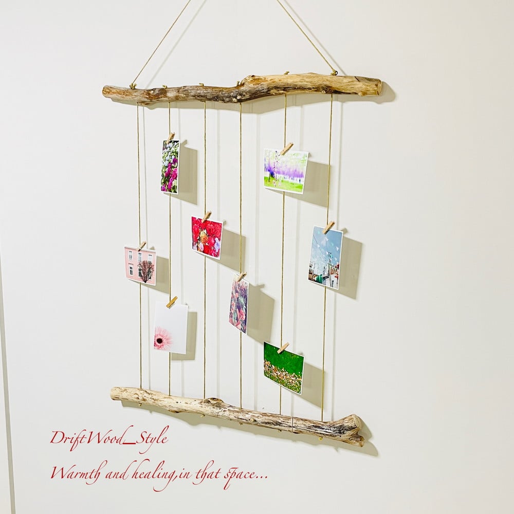 壁一面に写真を飾れる大サイズの流木のフォトディスプレイ N11