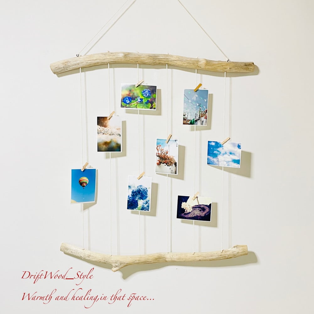 壁一面に写真を飾れる大サイズの流木のフォトディスプレイ N12