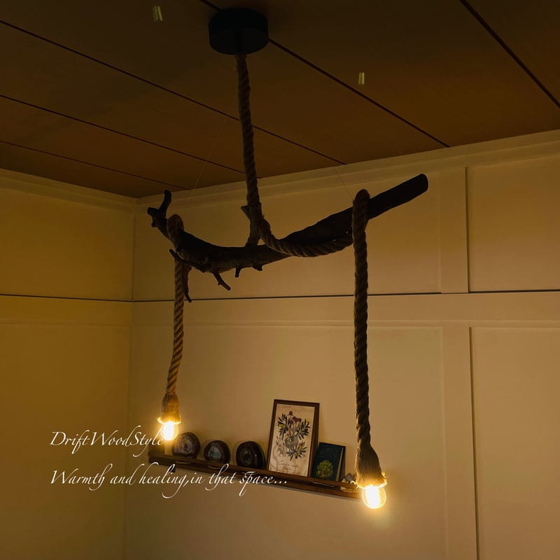 芸術的な造形の天然流木のペンダントライト 天井照明 LED 照明器具 N3