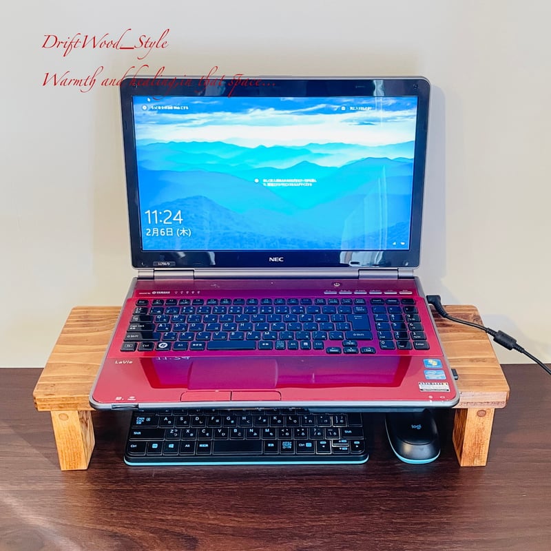 流木の様な木製ディスプレイ台 流木インテリア シンプルで味のあるPCモニター台 スツール 木製 北欧