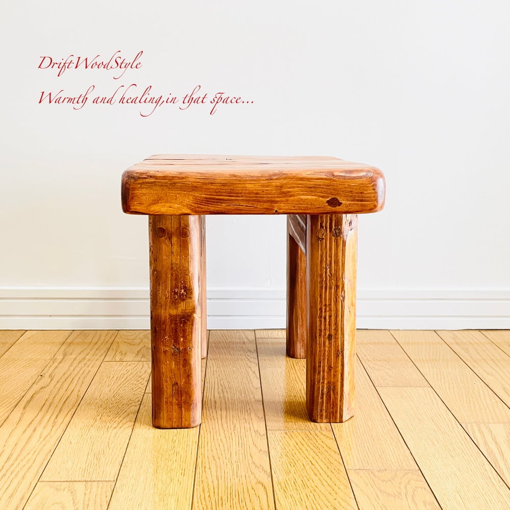 舟板の流木で作った重厚な流木スツール フラワースタンド 椅子