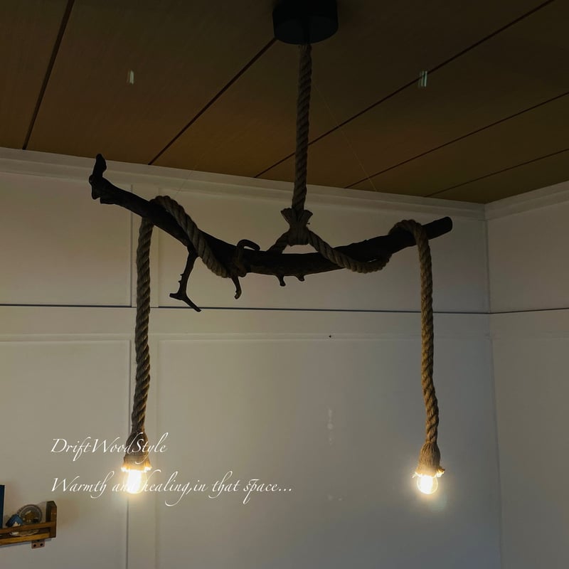 芸術的な造形の天然流木のペンダントライト 天井照明 LED 照明器具 N3