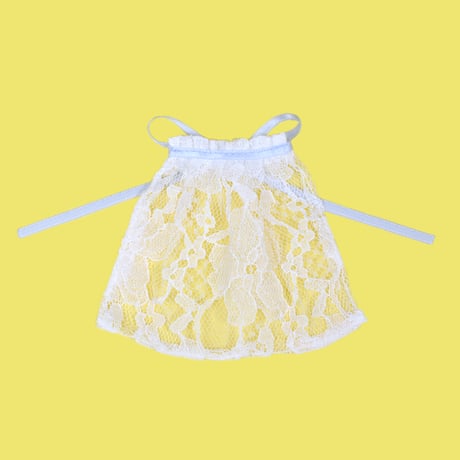 レースエプロン付きワンピースセット ブルー for 22cm dolls Dear Darling fashion for dolls