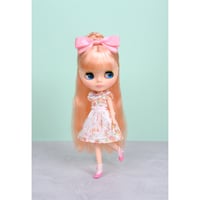 レースエプロン付きワンピースセット ピンク for 22cm dolls Dear Darling fashion for dolls