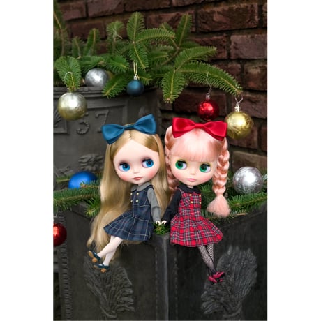 チェックジャンパースカートセット レッドfor22cm dolls Dear Darling fashion for dolls