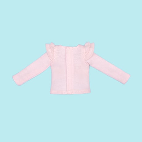 肩フリル長袖Tシャツ ピンク for 22cm dolls Dear Darling fashion for dolls