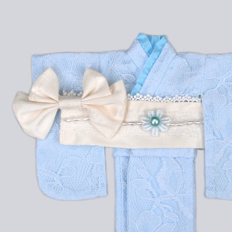 レース着物セット ブルー for 22cm dolls Dear Darling fashion for dolls