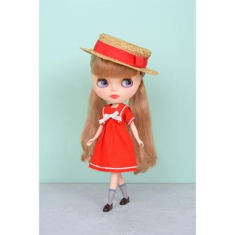 半袖セーラーワンピース レッド for 22cm dolls Dear Darling fashion for dolls