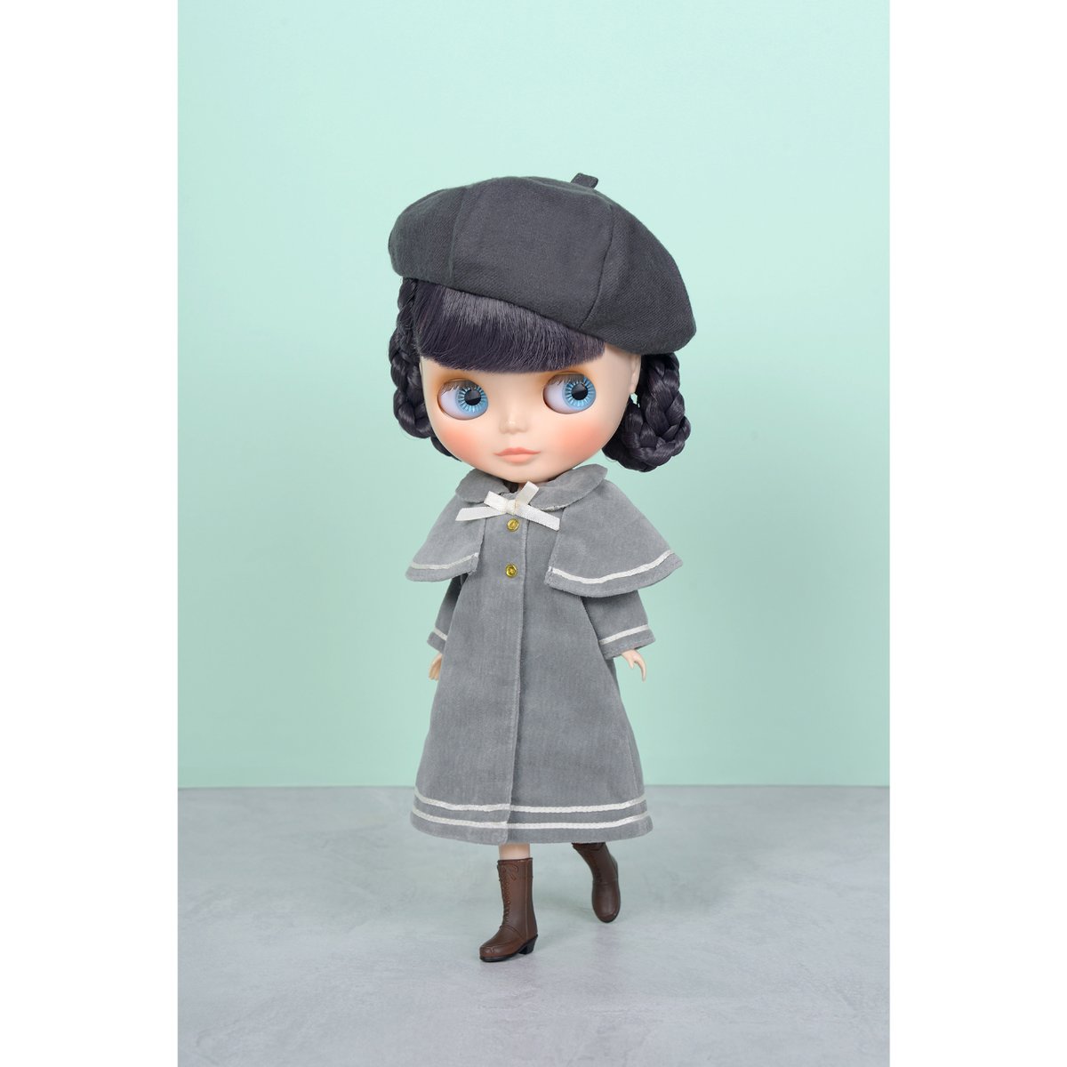 ケープコート」グレーfor22cm dolls Dear Darling fashion f