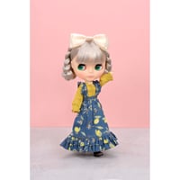 ロングジャンパースカートセット レモンネイビーfor 22cm dolls Dear Darling fashion for dolls