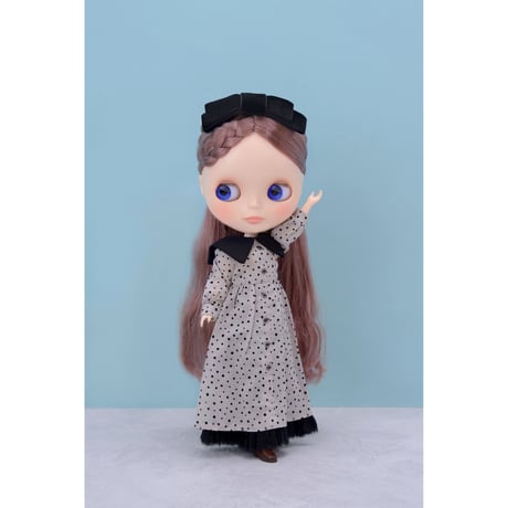 ビッグカラーシャツワンピースセット サンドグレイ for22cmドール Dear Darling fashion for dolls