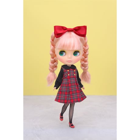 チェックジャンパースカートセット レッドfor22cm dolls Dear Darling fashion for dolls