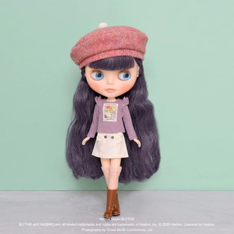 肩フリルカットソー ラベンダー for 22cm dolls