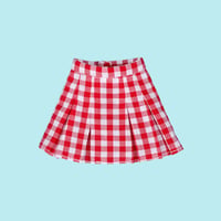 ボックスプリーツスカート レッドfor22cm dolls Dear Darling fashion for dolls