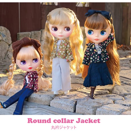 丸衿ジャケット ボルドー for22cm doll