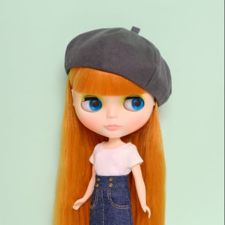 ベレー帽 チャコール for 22cm dolls Dear Darling