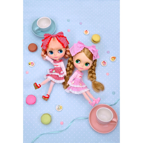 mezzo pianoコラボレーション ギンガムチェックドレスセット ピンク Dear Darling fashion for dolls
