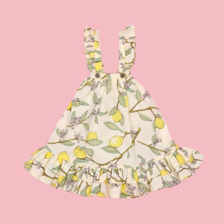 ロングジャンパースカートセット レモンホワイトfor 22cm dolls Dear Darling fashion for dolls