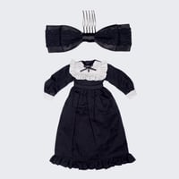 フリルヨークロングワンピースセット ブラックfor22cm dolls Dear Darling fashion for dolls
