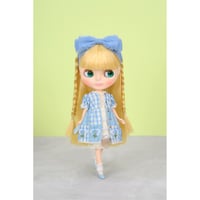 mezzo pianoコラボレーション パッチワークドレスセット ブルー Dear Darling fashion for dolls