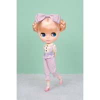 フリルテーパードサロペット パープルfor 22cm dolls Dear Darling fashion for dolls