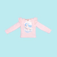 肩フリル長袖Tシャツ ピンク for 22cm dolls Dear Darling fashion for dolls
