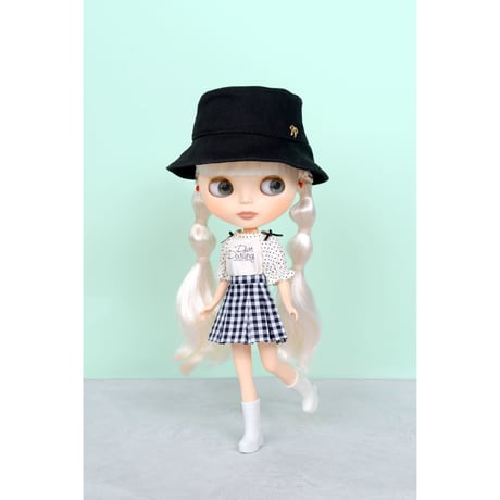 ボックスプリーツスカート ブラックfor22cm dolls Dear Darling fashion for dolls