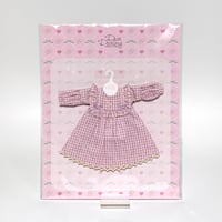 ヨークギンガムワンピース パープル for 22cm dolls Dear Darling fashion for dolls