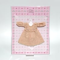 ヨークギンガムワンピース ピンク for 22cm dolls Dear Darling fashion for dolls