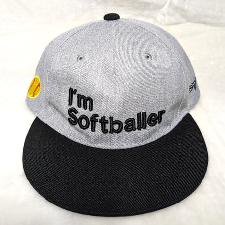 I´m softballer帽子#１　ヘザーグレー／ブラック