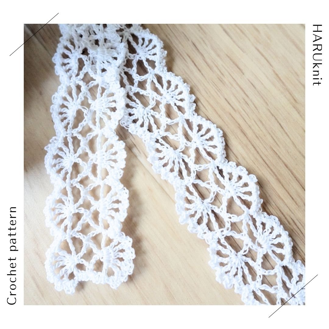 ダウンロード編み図：PDFデータ】レース編みのリボン | HARUknit