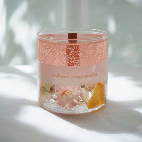 【受注制作】ルナリアとオレンジの木芯アロマキャンドル