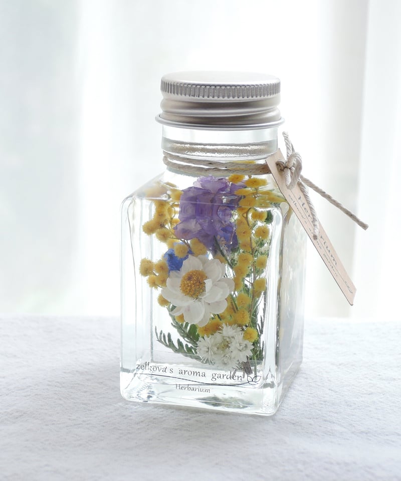 花かんざしとミモザのハーバリウム　2本セット 花かんざしとミモザのハーバリウム 2本セット 花かんざしと