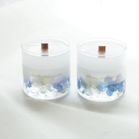 紫陽花の木芯アロマキャンドル