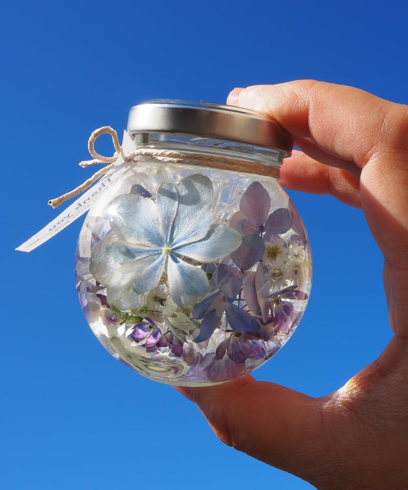 ◇ハーバリウム190 美しいブルーのバラのこちbottle *.:。✿*゜¨