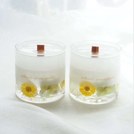 ミモザ香る木芯アロマキャンドル