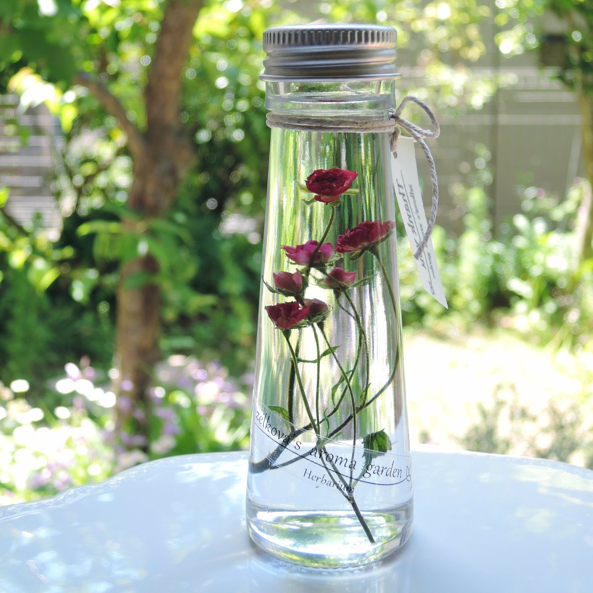 ◆ハーバリウム　309 ラナンとバラの華やかbottle *.:。✿*゜ ◇ハーバリウム 309 ラナンとバラの華やかbottle *.:。✿*゜