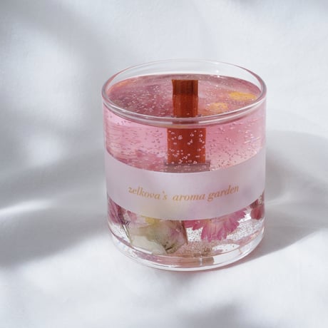 パッションピンクの木芯アロマキャンドル