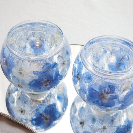 完売】ボタニカルキャンドルホルダー デルフィニューム 青山フラワー