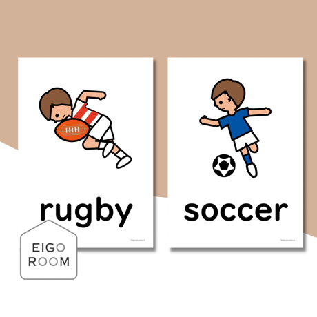 絵カード〈『New Horizon５・６』完全対応◎  Sports Flashcards スポーツピクチャーカード①〉 １０pages