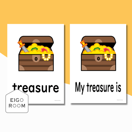 絵カード〈Treasure & "My trasure is" Flashcard 宝物&「ぼく・わたしの宝物は」ピクチャーカード〉 ２pages