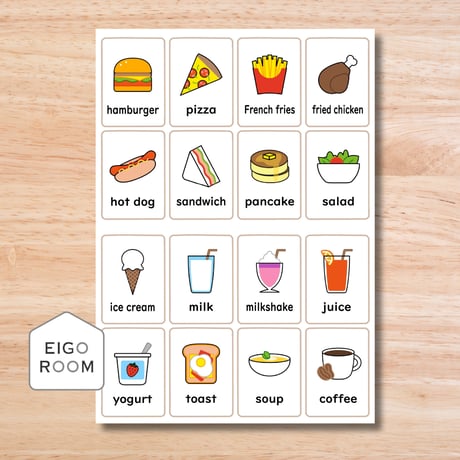 ミニカード〈Fast Foods Mini Cards ファストフードミニカード〉 １６種類２セット