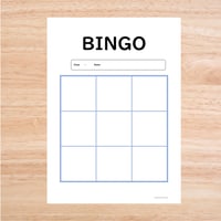ビンゴ〈Blank BINGO Card 空白ビンゴカード 3x3〉１page
