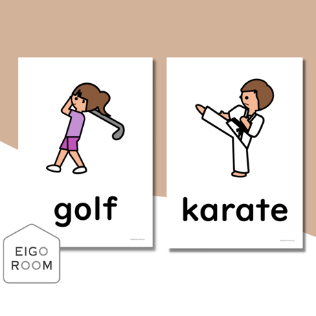 絵カード〈『New Horizon５・６』完全対応◎  Sports Flashcards スポーツピクチャーカード③〉 １２pages