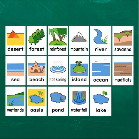 絵カード〈『New Horizon５・６』完全対応◎  Nature Flashcards① 自然ピクチャーカード〉 １７pages