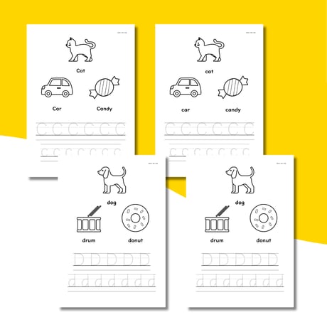 ワークシート〈Alphabet Letters Tracing Pages アルファベットなぞり書き&ぬりえワークシート〉 52pages