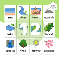 絵カード〈『Here We Go!５』完全対応◎  Nature Flashcards① 自然ピクチャーカード〉 １２pages