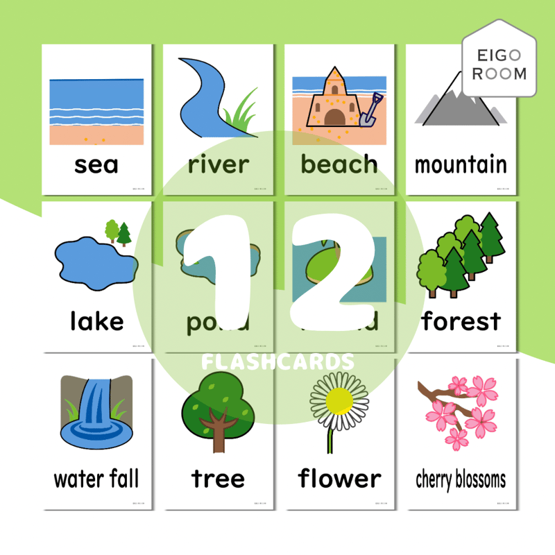 絵カード〈『Here We Go!5』完全対応◎ Nature Flashcards① 自然