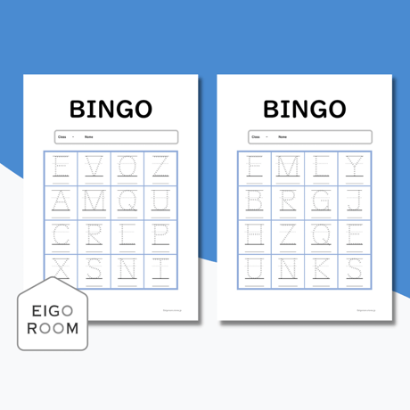 ビンゴ〈Uppercase Alphabet BINGO なぞり大文字ビンゴ〉１３pages